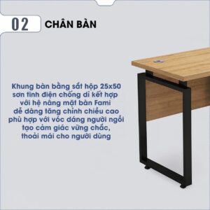 Bàn chân U hệ nâng Fami BLV74-D khung đen