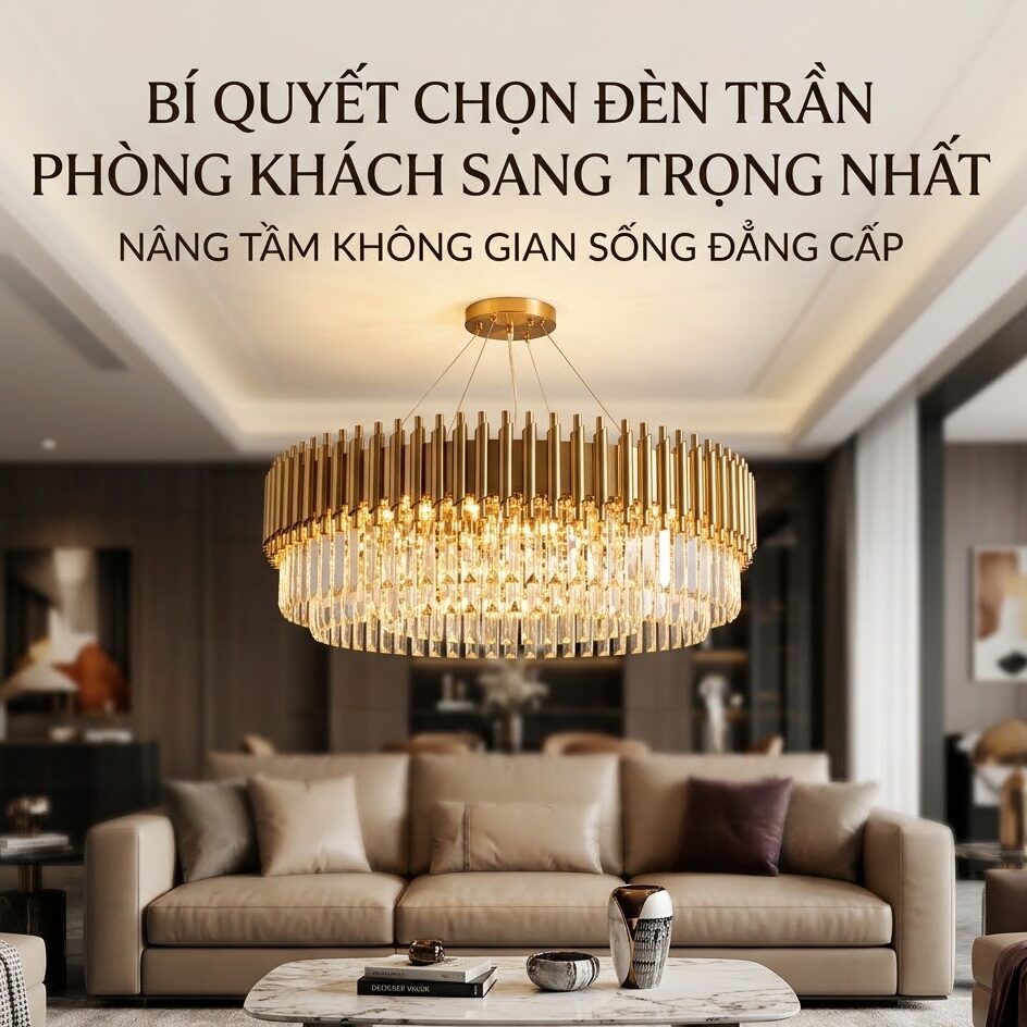 Bí quyết chọn đèn trần phòng khách