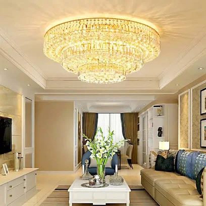 Đèn chùm pha lê vòng tròn LED đương đại