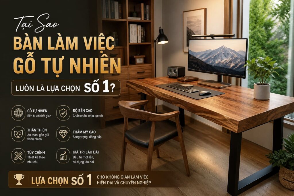 Tại Sao Bàn Làm Việc Gỗ Tự Nhiên Luôn Là Lựa Chọn Số 1