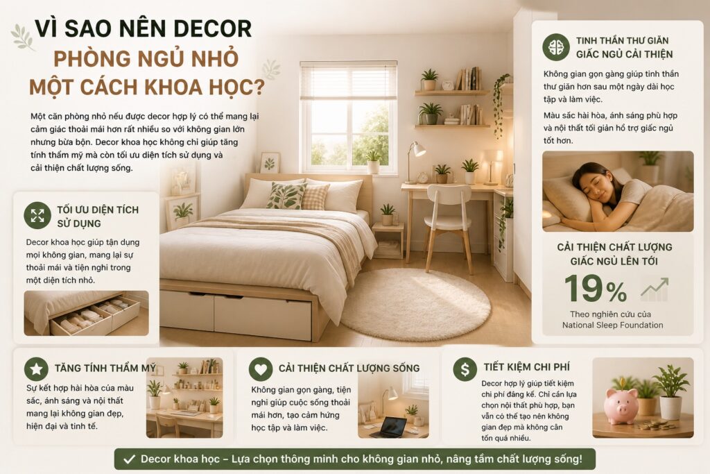 Vì Sao Nên Decor Phòng Ngủ Nhỏ Một Cách Khoa Học