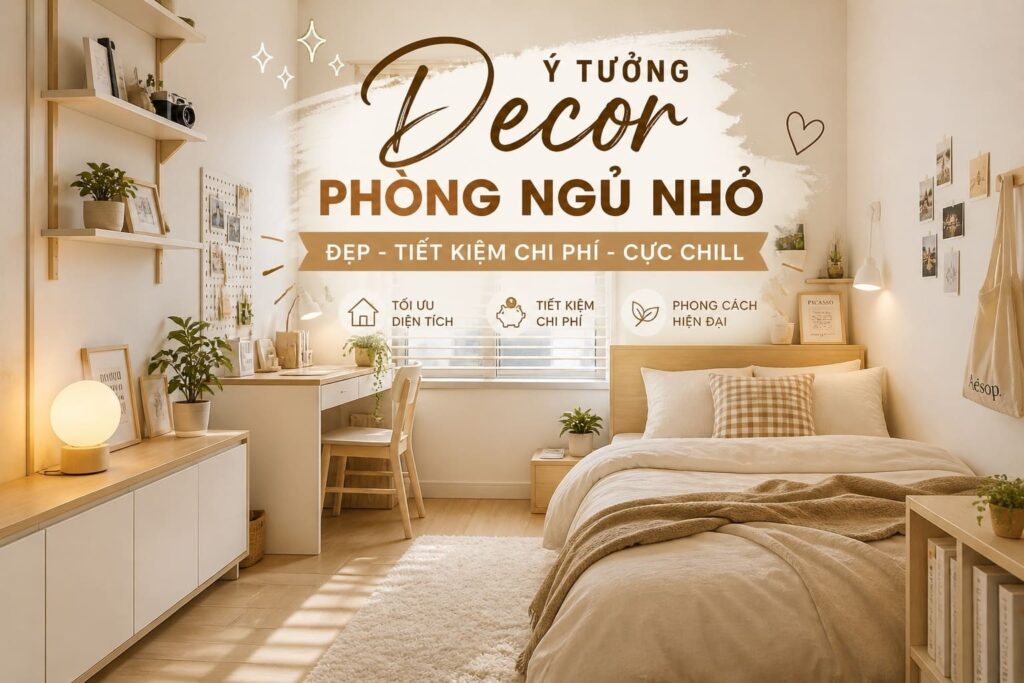 Ý Tưởng Decor Phòng Ngủ Nhỏ Đẹp Tiết Kiệm Chi Phí